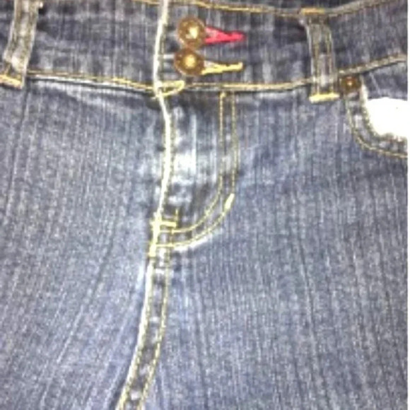 Tommy Hilfiger Womens Bootcut Jeans Slim Leg Stretch Light Distress Hem Double B - Picture 2 of 7